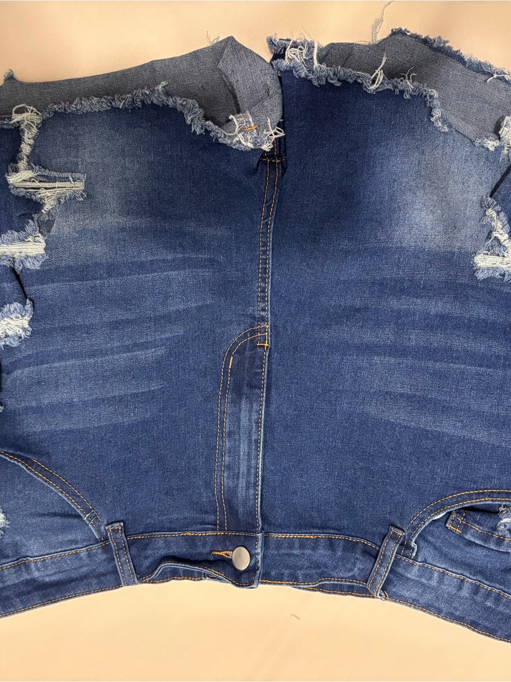 SHEIN High-Rise Distressed Blue Denim Jeans